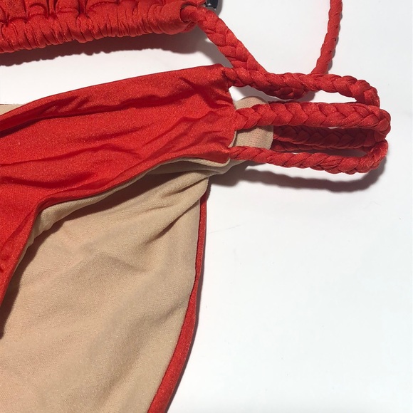French Connection, Braided swimsuit in red sz M/L - Picture 3 of 6